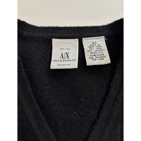 Armani Exchange Black Knit Cardigan Size XS - Picture 2 of 6